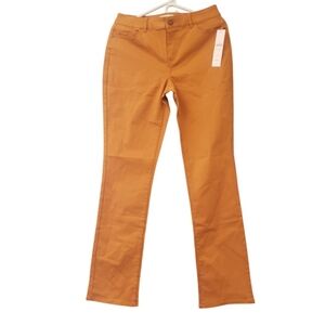 Coldwater Creek Natural Fit Gold Sateen Straight Leg Jeans